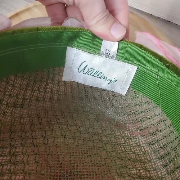 Vintage Wallings Pink Floral Fascinator Netted Hat 1960s Size 52 - Picture 5 of 8